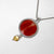 Radiant red agate necklace with rutilated quartz