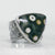 Triangle ocean jasper ring in polished silver setting, handmade by Roff Jewellery 