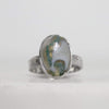 Handmade silver ring with oval solar quartz gemstone, in Roff style
