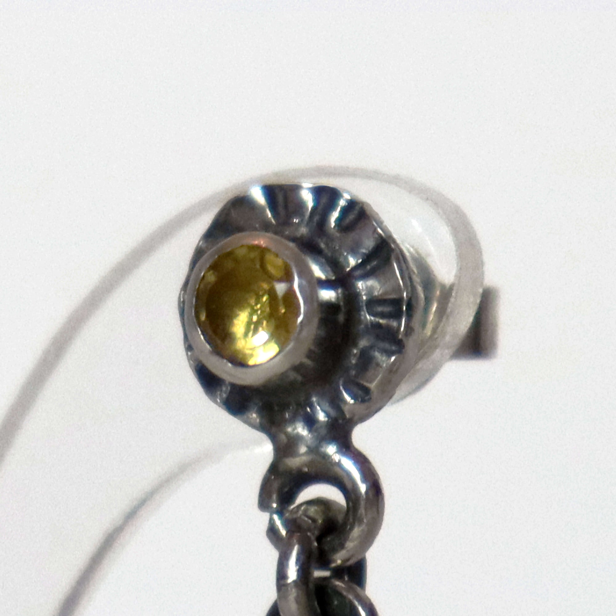 Golden glow - Moss agate & citrine dangle earrings