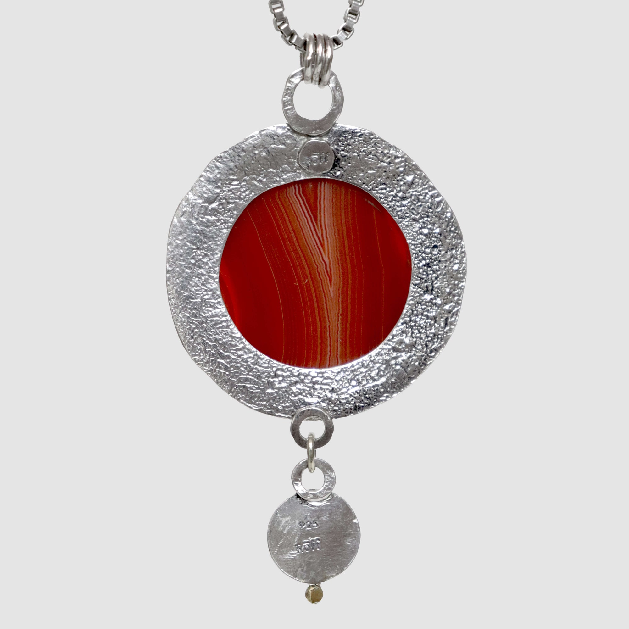 ERLOSYA Fiesta Crystal Necklace Ring buy Silver Plated Fiesta Stone Red Agate Neckla