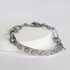 sterling silver bar bracelet with dark antique finish, hammered silver links, handmade  by roff