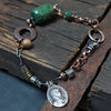 turquoise bead bracelet for women in a bohemian style. handmade by roff jewellery