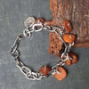 rough amber beads bracelet, hippie gypsy style, for him and her, handmade, silver, by roff jewellery