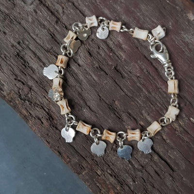 handmade silver bracelet, skull jewelry, alternative fashion bracelet by roff