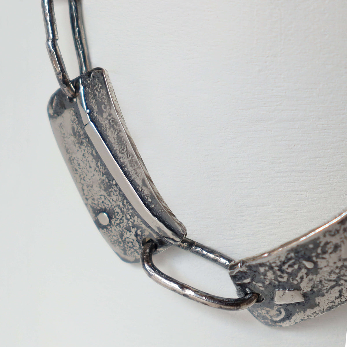 raw silver link bracelet, modern, contemporary bracelet, handmade by roff jewellery