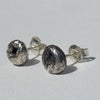 modern silver earrings in oxidized silver, great everyday earrings. Handcrafted by Roff Jewellery