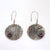 vintage inspired large disc earrings with red garnet stones,rough texture,handmade by roff jewellery