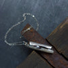 hammered sterling silver jewelry necklace with pearl, minimalist by roff jewellery, made by hand