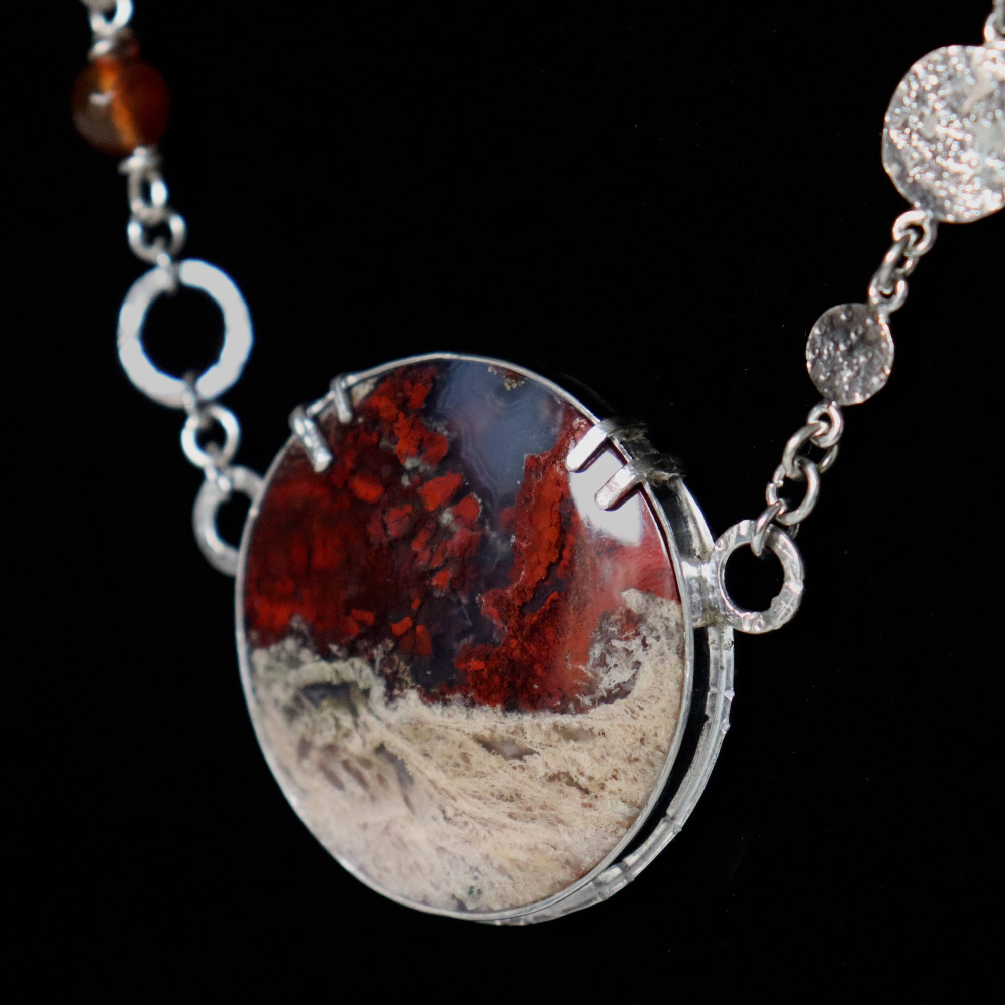 Red moss agate necklace