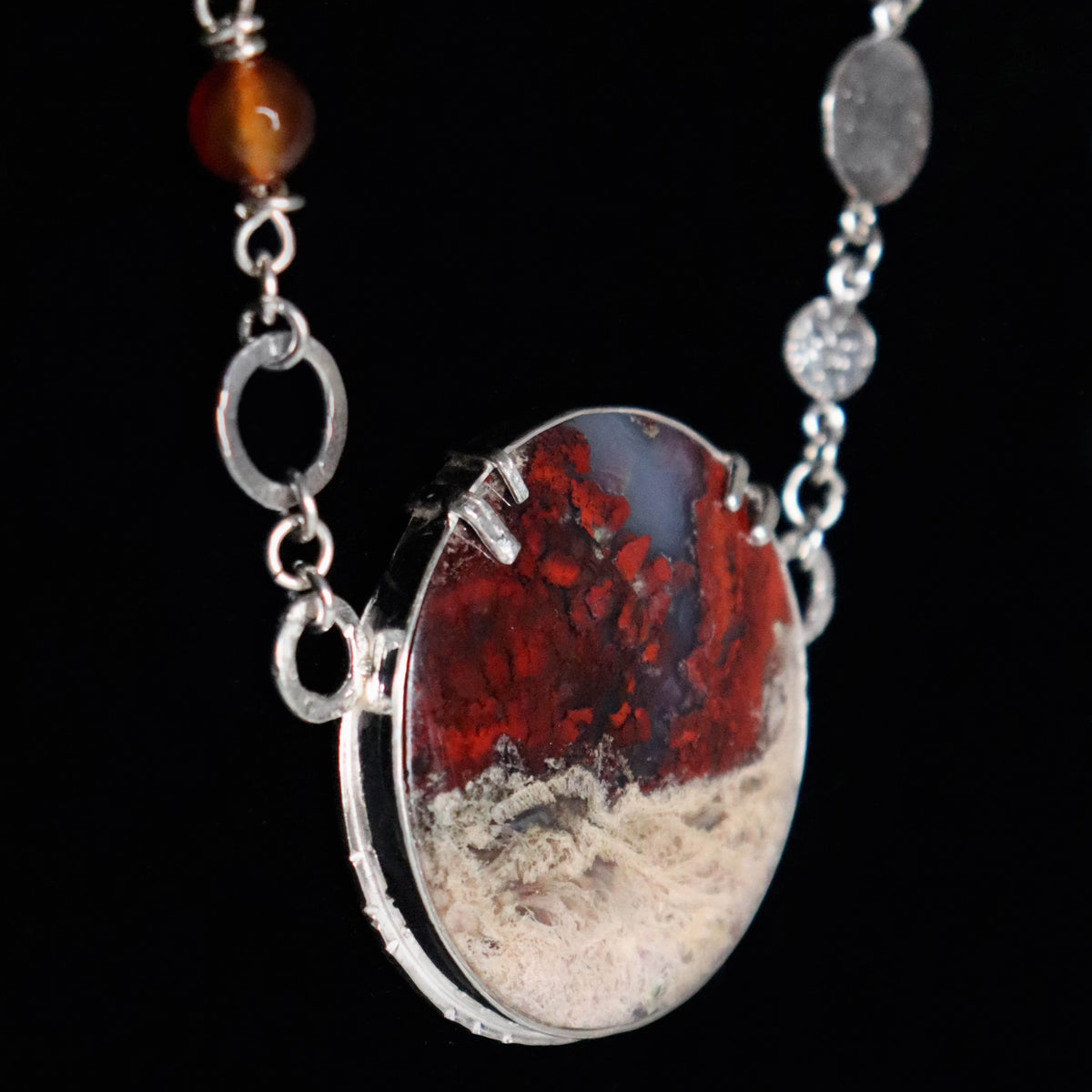 Red moss agate necklace