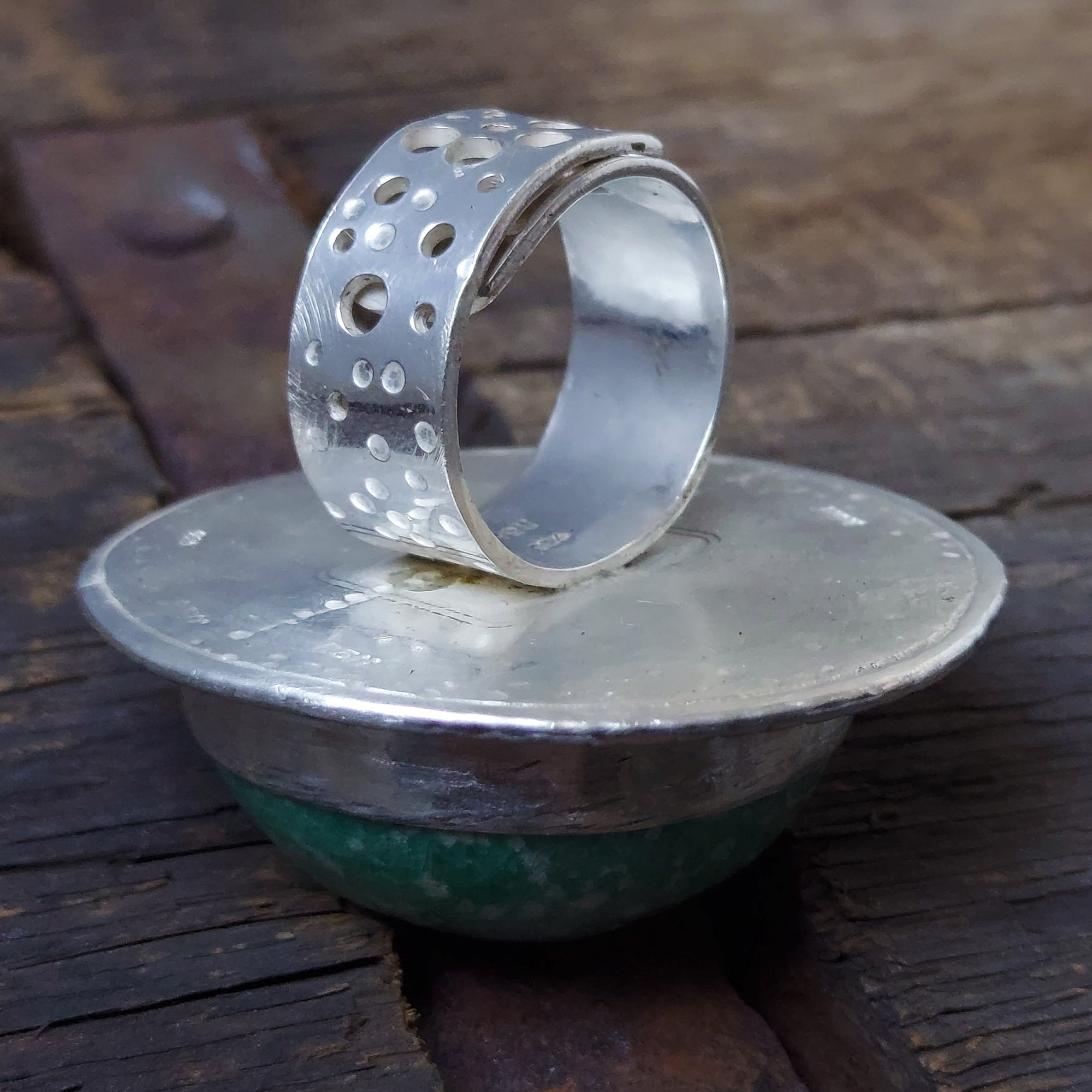 Chunky gemstone ring - Bold silver ring