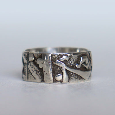 raw textured silver mens ring, accessory for men, gift for him, handmade by roffjewellery.com
