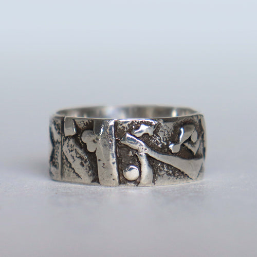 raw textured silver mens ring, accessory for men, gift for him, handmade by roffjewellery.com