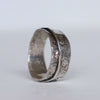 Organic texture silver ring with wide band. Handmade ring for men, US size 13.5 by roff jewellery