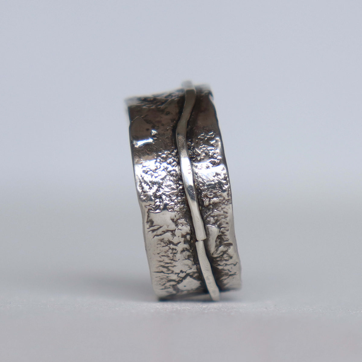 Organic silver ring for boyfriend or husband, sterling silver 925 ring,handmade by roff jewellery
