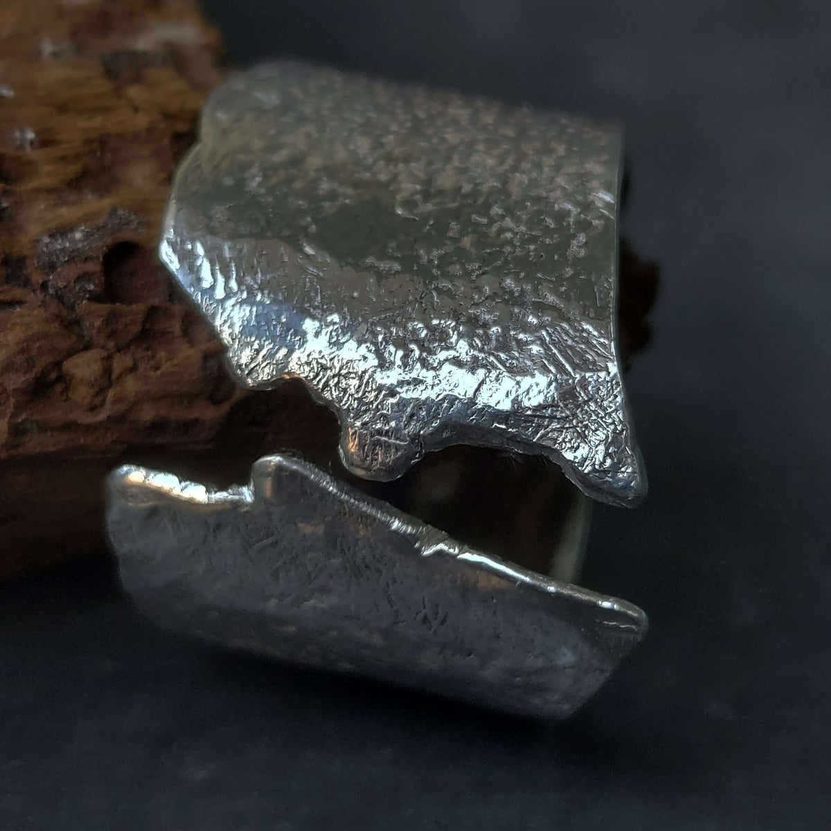 organic texture in reticulated silver ring, sassy jewelry. artisan made by roffjewellery.com