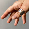 Sterling silver thumb ring,adjustable size and open front, free shipping,made by hand by roff