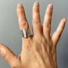 Handmade rustic sterling silver ring worn on indexfinger, open in the front,adjustable size by roff