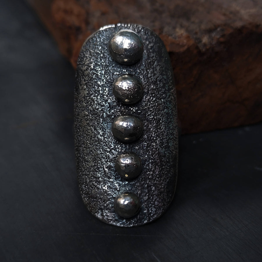 raw silver ring in medieval style. made to order in any size at the roffjewellery.com