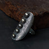 silver shield ring, armour ring, hammered silver ring band and reticulated silver by roff jewellery