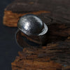 Wide band silver ring, bold chunky alternative weddingring handmade by roff jewellery