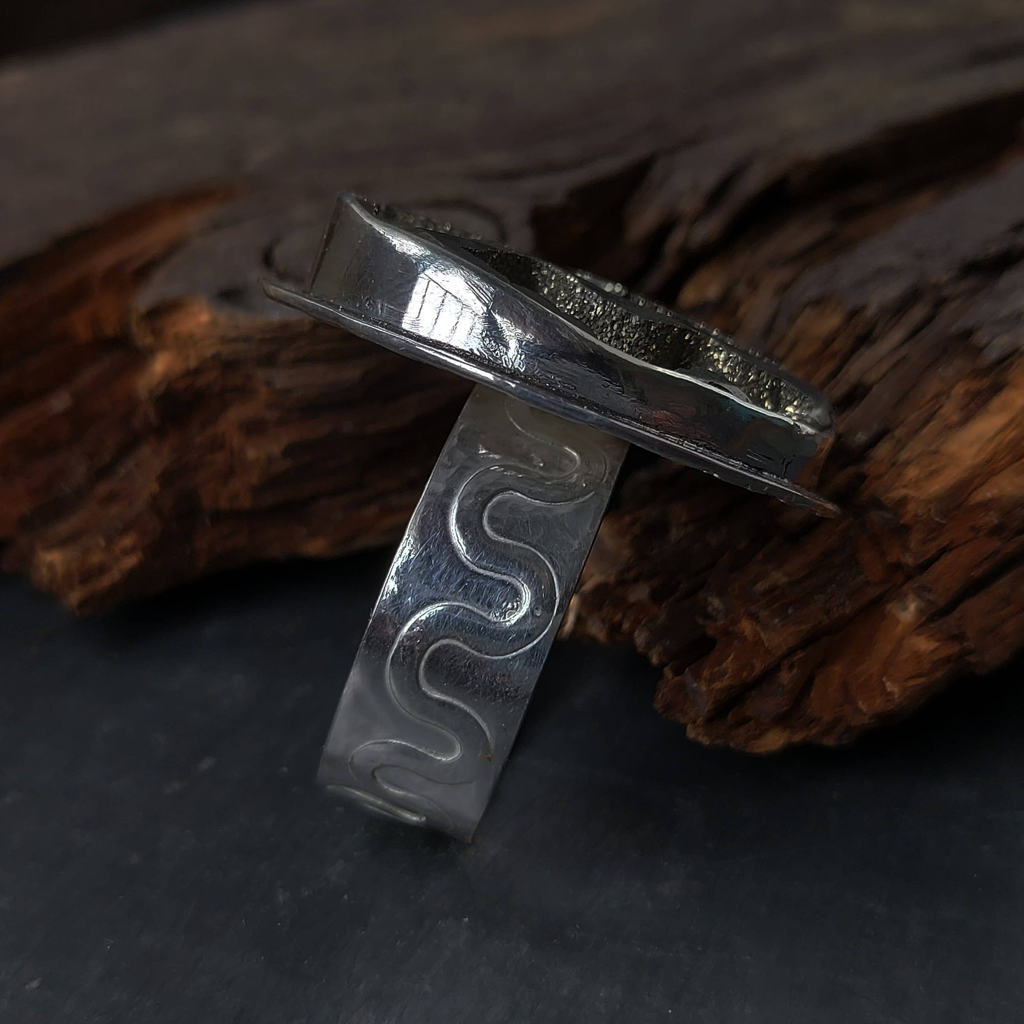 silver druzy ring, artisan made ring by roffjewellery.com