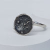 oxidized silver and hammered silver ring, Trendy ring, all sizes, handmade ring by roffjewellery.com
