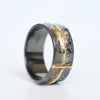dark silver and gold ring for her, any size, 14k gold cross artisanmade ring by roffjewellery.com