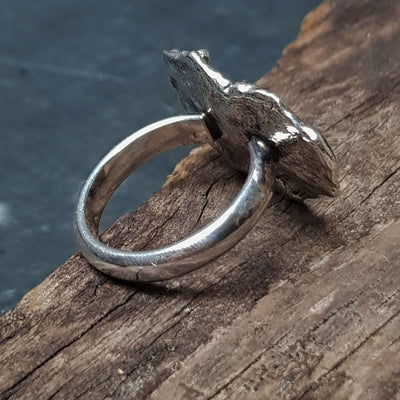 hammered silver ring, handmade ring by roff jewellery