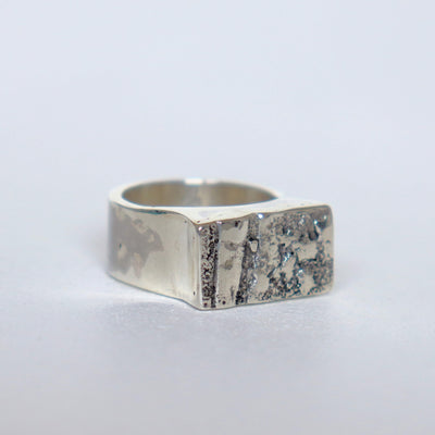 rough and tough look jewelry, patinated and polished silver, artisan made by roff jewellery