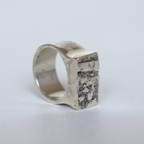 rustic folk wedding ring, gift for her, quirky signet ring, handmade by roffjewellery.com