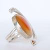 split band ring, adjustable fine silver ring with large gemstone, handmade by roffjewellery.com