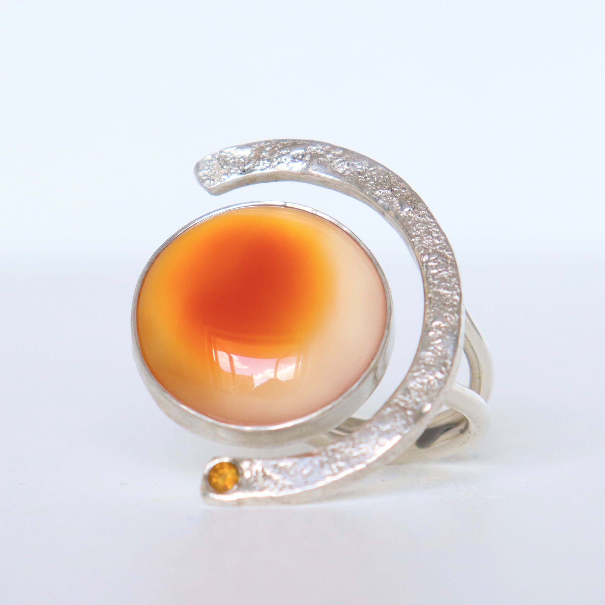 unique one of a kind silver ring, large gemstone ring, handmade by roff jewellery