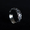 Textured silver mens ring