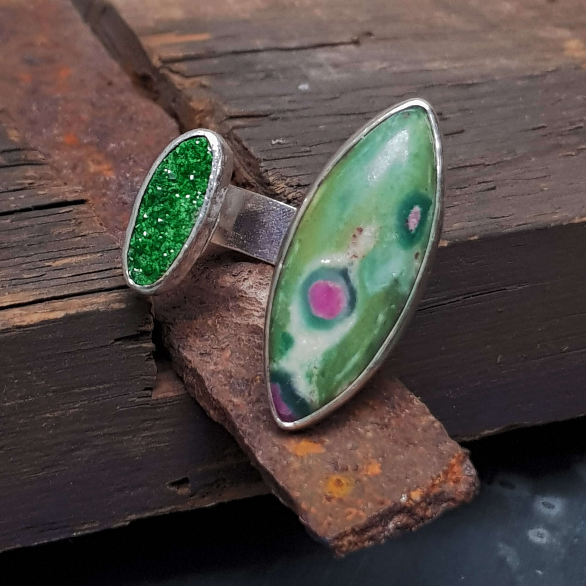 sugar crystals gemstone , unique handmade ring by roffjewellery.com,statement ring, cocktail ring