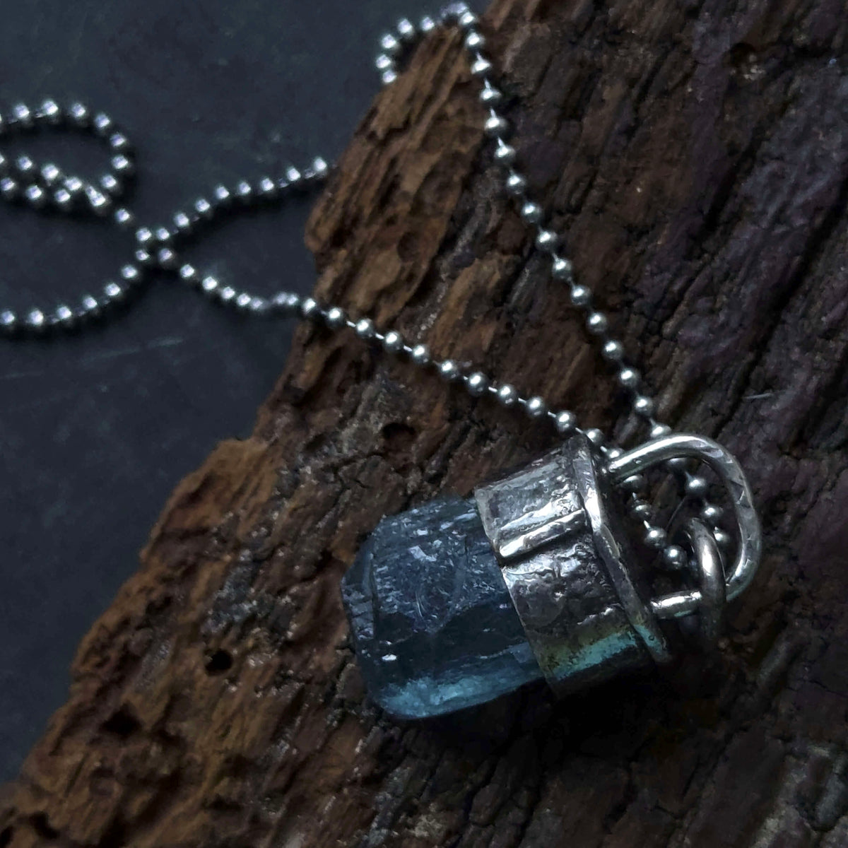 925 silver necklace with aquamarine, birthstone necklace, handmade jewelry by roff jewellery